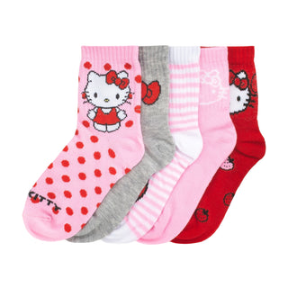 5 Pack Kids Hello Kitty Half Crew