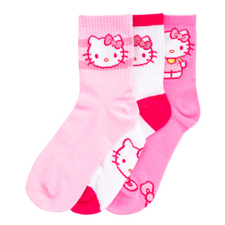 3 Pack Hello Kitty Shiny Mid Crew - Adult