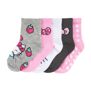 5 Pack Kids Ribbed Hello Kitty Mid Crew