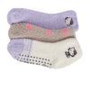 3 Pack Kids Fuzzy Hello Kitty Embroidered Gripper Mid Crew