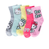 5 Pack Kids Hello Kitty Ribbed Mid Crew