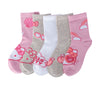 5 Pack Kids Ribbed Hello Kitty Mid Crew