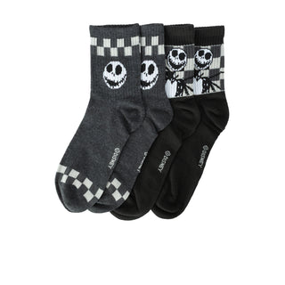 2 Pack Nightmare Before Christmas Ribbed Mid Crew - Adult