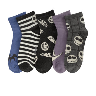 6 Pack Nightmare Before Christmas Ribbed Short Ankle- Adult