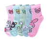 5 Pack Kids Ribbed Hello Kitty & Friends Mid Crew