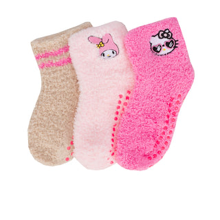 3 Pack Kids Hello Kitty Embroidered Gripper Quarter