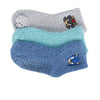 3 Pack Kids Fuzzy Sonic Embroidered Gripper Mid Crew