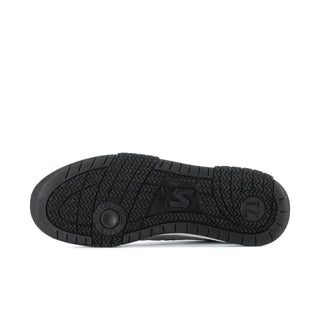 Men's low-top sneaker outsole with textured tread and circular logo detail