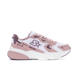 Women's lace-up running sneakers in lilac and arctic dust, with Starter star logo