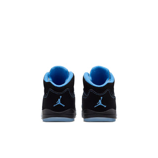 Toddler sneakers heel view with blue collar lining and Air Jordan logo