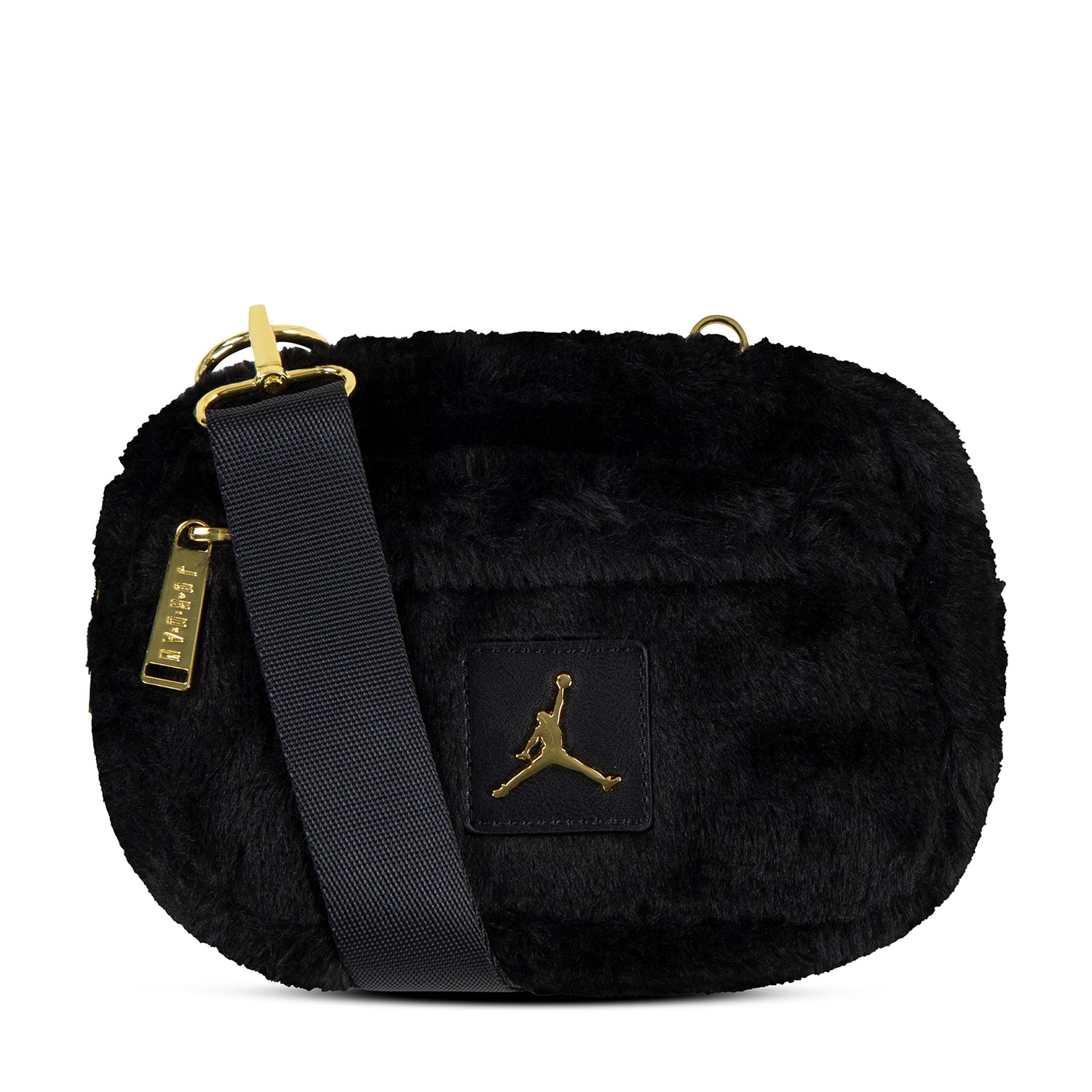 Jordan Faux Fur Camera Bag in Black Gold One Size WSS