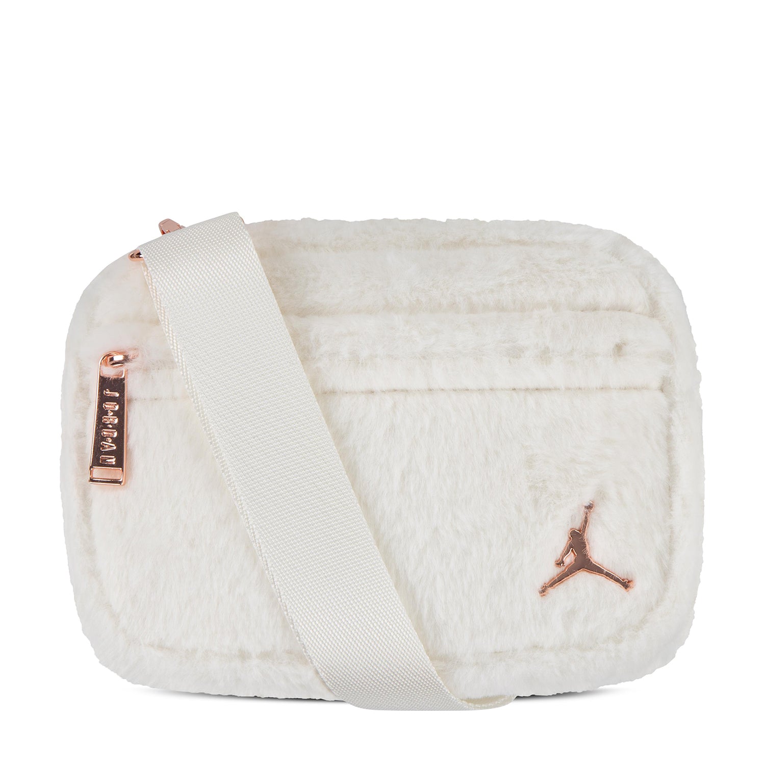 Jordan Faux Fur Camera Bag in White 4A9007 782