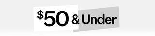 Text indicating prices under $50 on a white background