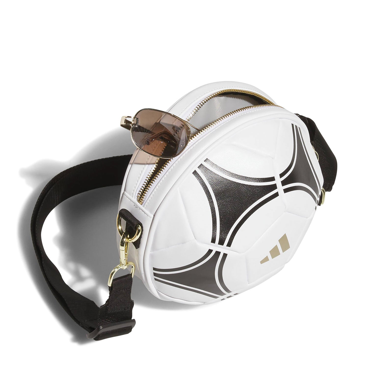 Adidas Soccer Ball Crossbody | White/Black/Gold | ShopWSS