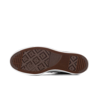 Brown textured rubber outsole with center X pattern