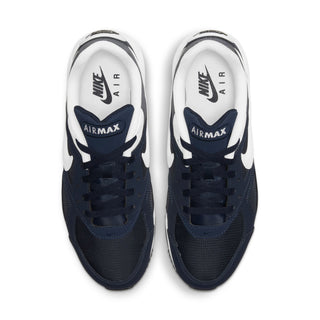 Pair of men's Nike Air Max IVO shoes, navy uppers with white tongues and logos