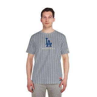 Dodgers Team Logo Pinstripe Tee - Mens