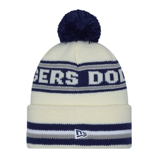 Dodgers Knit Classic Stripe Pom Beanie