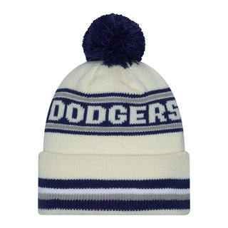Dodgers Knit Classic Stripe Pom Beanie