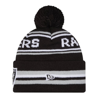 Raiders Knit Classic Stripe Pom Beanie