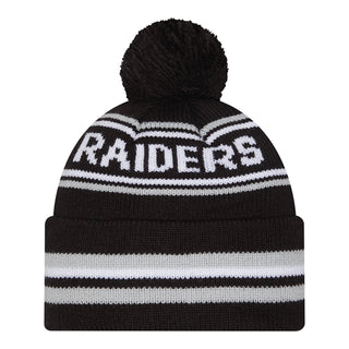 Raiders Knit Classic Stripe Pom Beanie