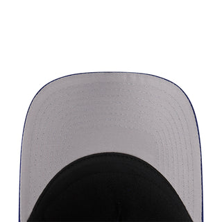 Baseball cap interior view with light gray lining and black underbrim