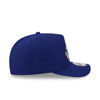 Royal blue A-frame baseball cap, side view with small LA emblem