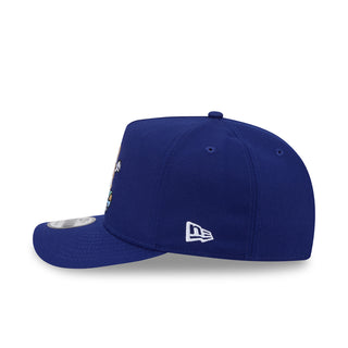 Royal blue A-frame baseball cap with New Era flag logo on side