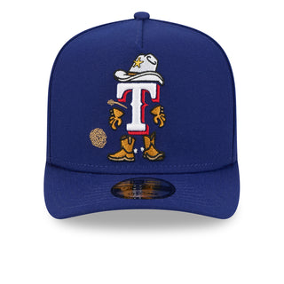 Royal blue baseball cap with cartoon T mascot patch on front