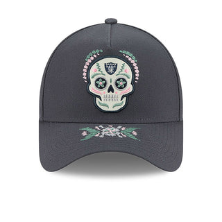Raiders Dia de Muertos A-Frame cap, dark with multicolor skull front patch