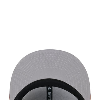 Gray baseball cap top with ventilated panels and black inner band
