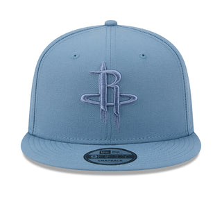 Faded blue baseball cap with Rockets logo embroidery and flat brim