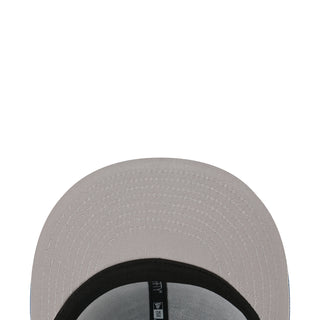 Light gray baseball cap top with stitched panels and black inner band
