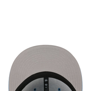 Light gray Raiders cap with black underbrim and blue grommets
