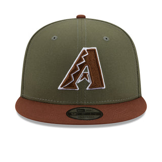 Olive green and brown two-tone baseball cap with Arizona A logo patch