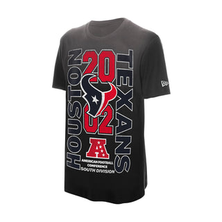 Men's black graphic T-shirt with Houston Texans 2022 logo print
