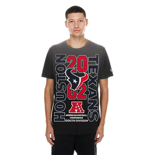 Men's black crewneck T-shirt with Houston Texans 2022 front graphic