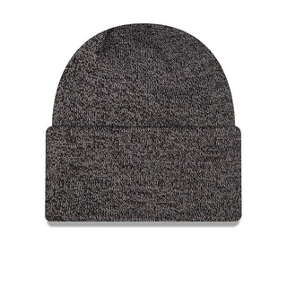 Gray-black marled knit beanie with folded cuff