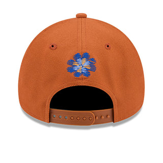 Rust A-Frame baseball cap with blue star emblem on back panel