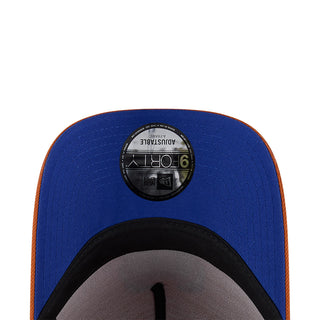 Blue A-Frame cap close-up with circular interior size label