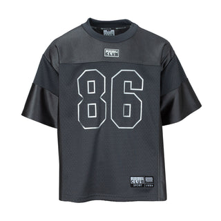 Youth football jersey in graphite with front number 86 and Club logo patch