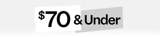 Logo with text '$70 & Under' on a gray background