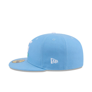 Light blue baseball cap with New Era flag logo patch on front panel