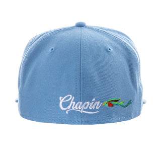 Light blue baseball cap with “Chiapin” script logo and green-and-red mascot