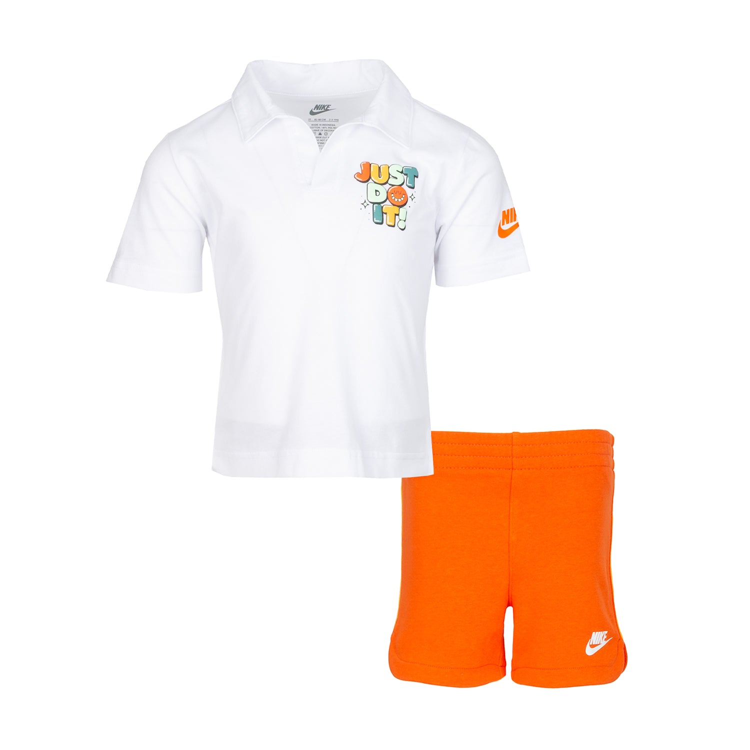 Nike Sportswear Create Your Own Adventure Toddler Polo and Shorts Set Orange
