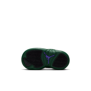 Toddler high-top sneaker outsole in dark green with traction tread