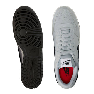 Men's Nike low-top sneakers, light gray uppers with black outsole and red liner