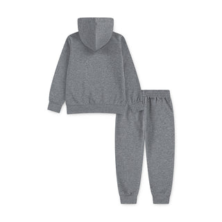 Kids' fleece hoodie and jogger set, carbon heather, hooded sweatshirt with cuffed pants