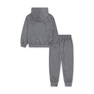 Kids carbon heather fleece pullover hoodie and jogger pants set, hooded style