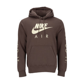 Men's brown Nike AIR hoodie with front pocket and drawstring hood